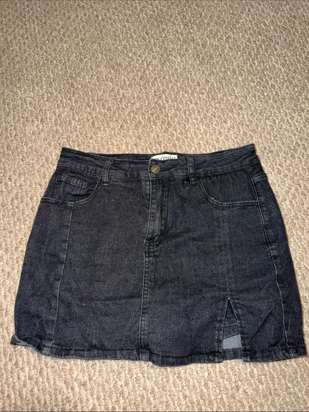 Dark Wash Denim Mini Skirt - Unbranded